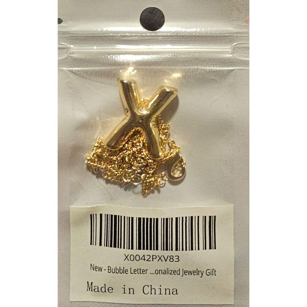Bubble letter pendant clip bead necklace Valentine's Day gift X For KISS